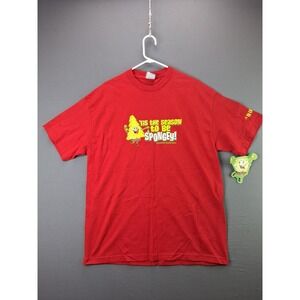 SpongeBob SquarePants T-Shirt Mens XL Red Christmas Holiday Graphic Tee NWT